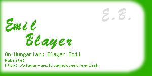 emil blayer business card
